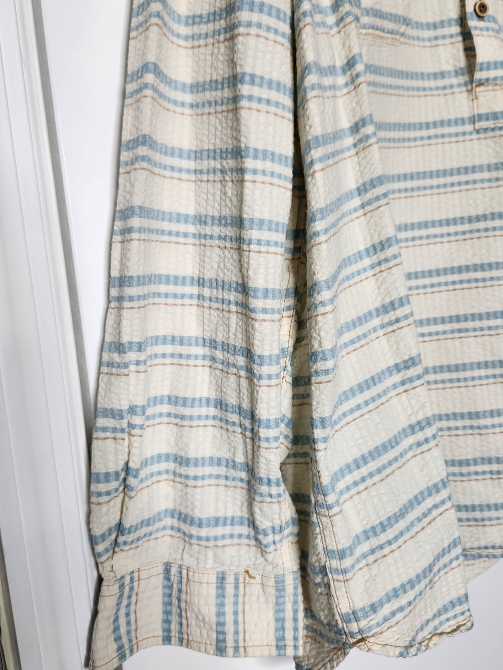 Territory Ahead Seersucker Pullover Shirt Mens XL Long Sleeve Outdoor Beach Surf - Picture 3 of 9